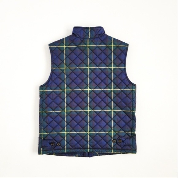 NEW Polo Ralph Lauren Puffer Vest Tartan Plaid Boys L Navy Blue Green NWOT - Picture 7 of 10